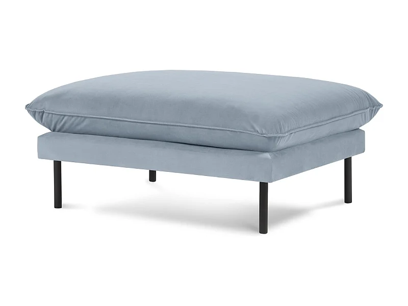 Cosmopolitan Design - Pouf "Vienna" aus Samt hellblau - 100x80x43cm