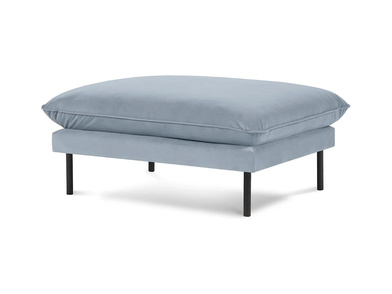 Cosmopolitan Design - Poef "Vienna" Flueel, Lichtblauw - 100x80x43cm