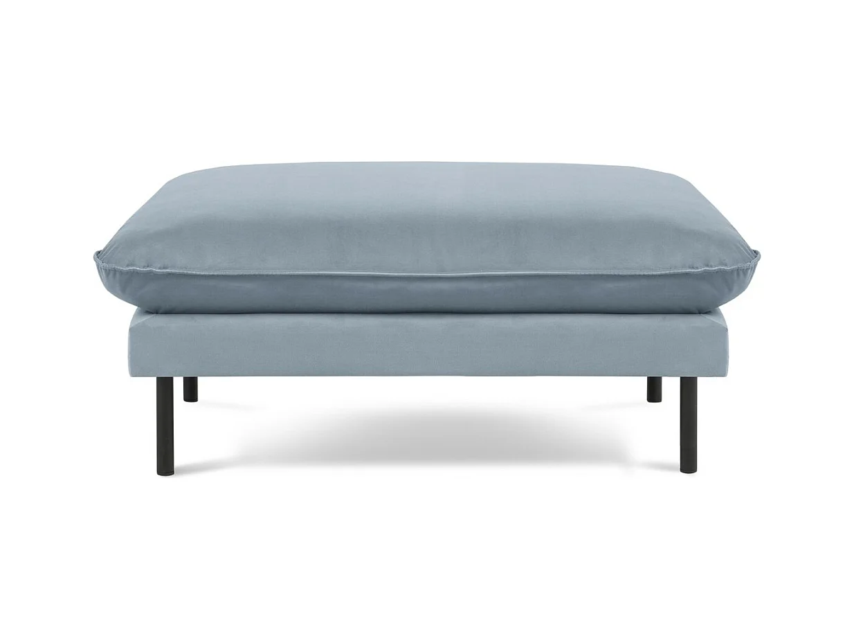 Cosmopolitan Design - Puf "Vienna" de terciopelo azul claro - 100x80x43cm