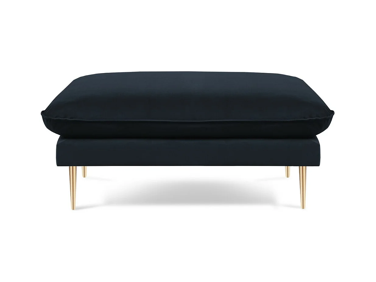 Cosmopolitan Design - Pouf "Vienna" en velours bleu foncé - 100x80x43cm