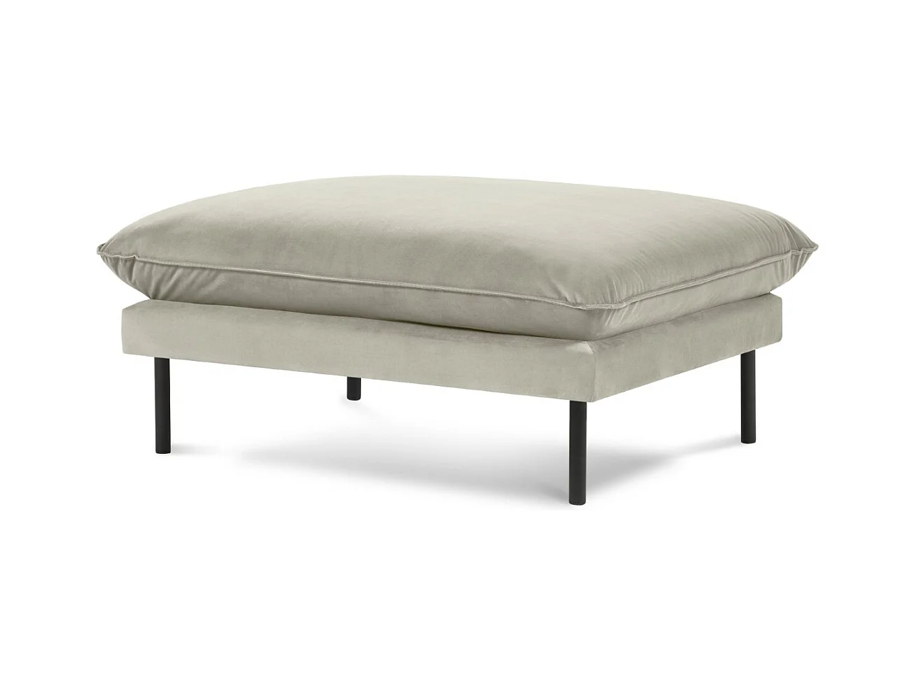 Cosmopolitan Design - Poef "Vienna" Flueel, Beige - 100x80x43cm
