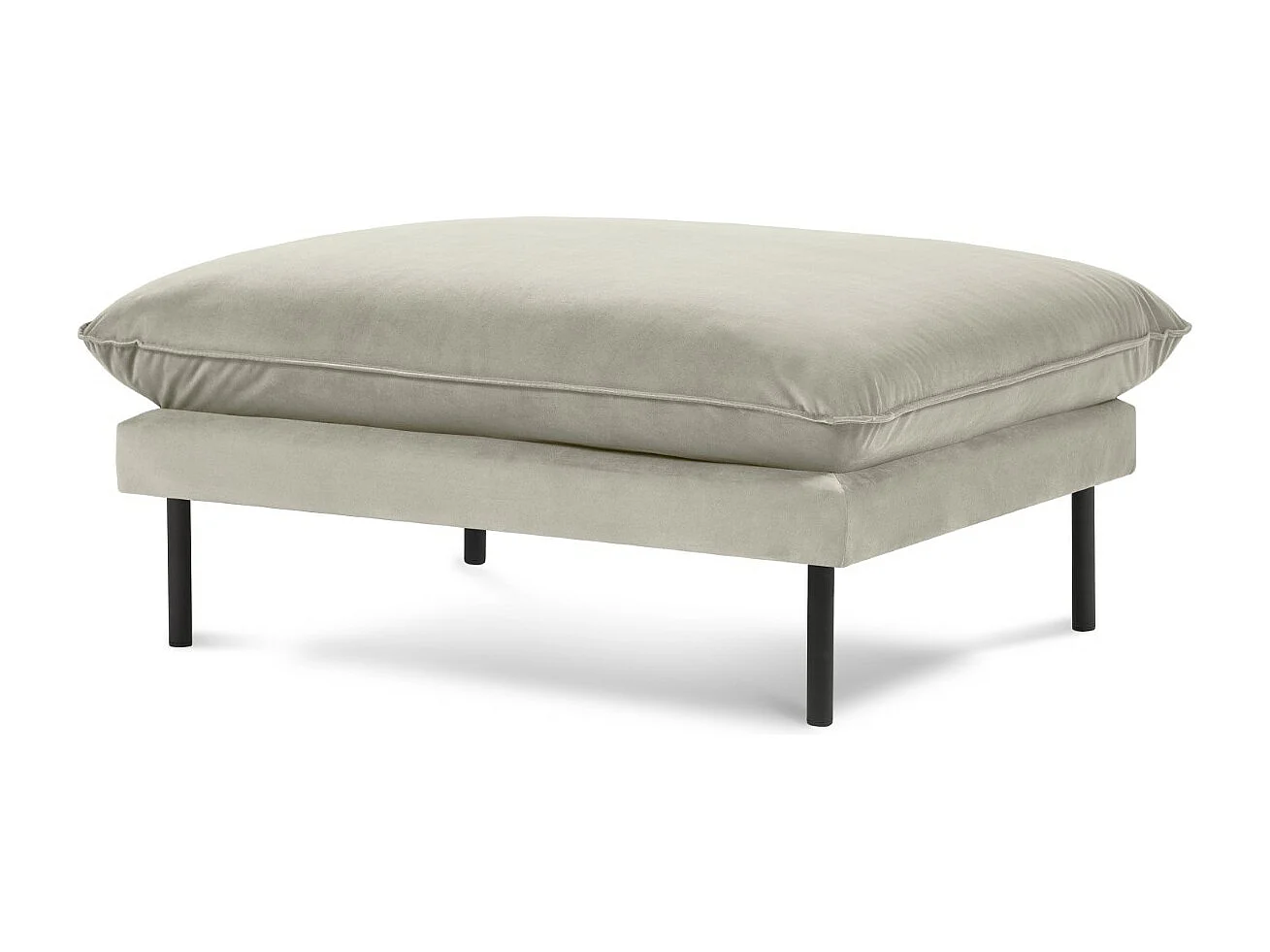 Cosmopolitan Design - Pouf "Vienna" en velours beige - 100x80x43cm