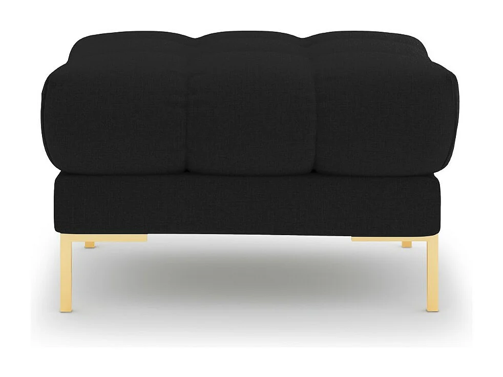 Cosmopolitan Design - Pouf "Bali" en tissu structurel noir - 60x60x41cm