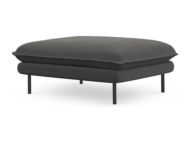 Cosmopolitan Design - Puf, "Vienna" tkanina strukturalna, szary ciemny - 100x80x43cm