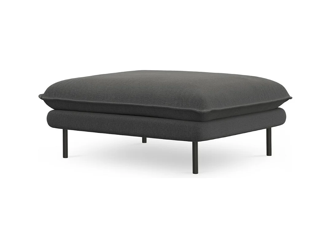 Cosmopolitan Design - Poef "Vienna" Structurele stof, Donkergrijs - 100x80x43cm