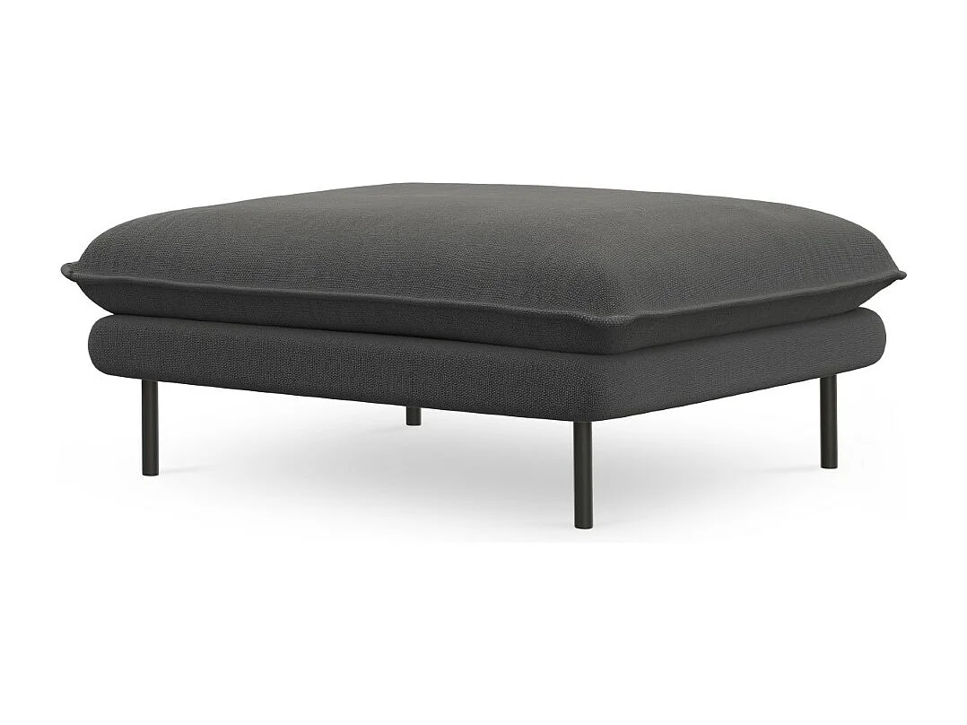 Cosmopolitan Design - Pouf "Vienna" en tissu structurel gris foncé - 100x80x43cm