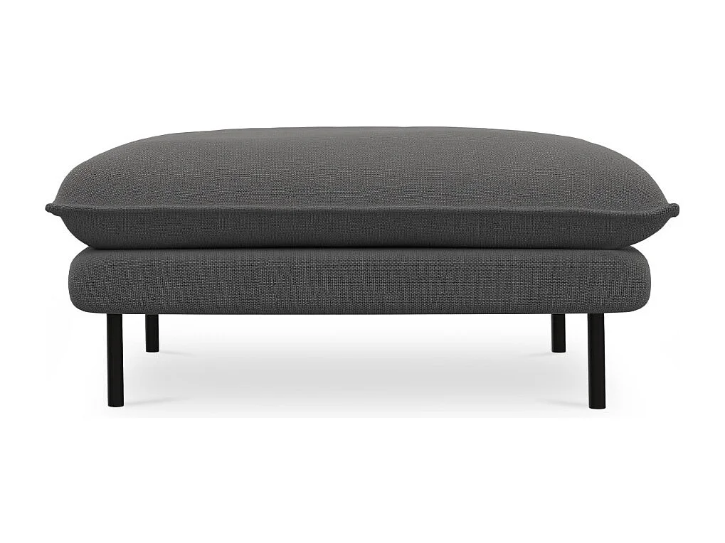 Cosmopolitan Design - Pouf "Vienna" en tissu structurel gris foncé - 100x80x43cm