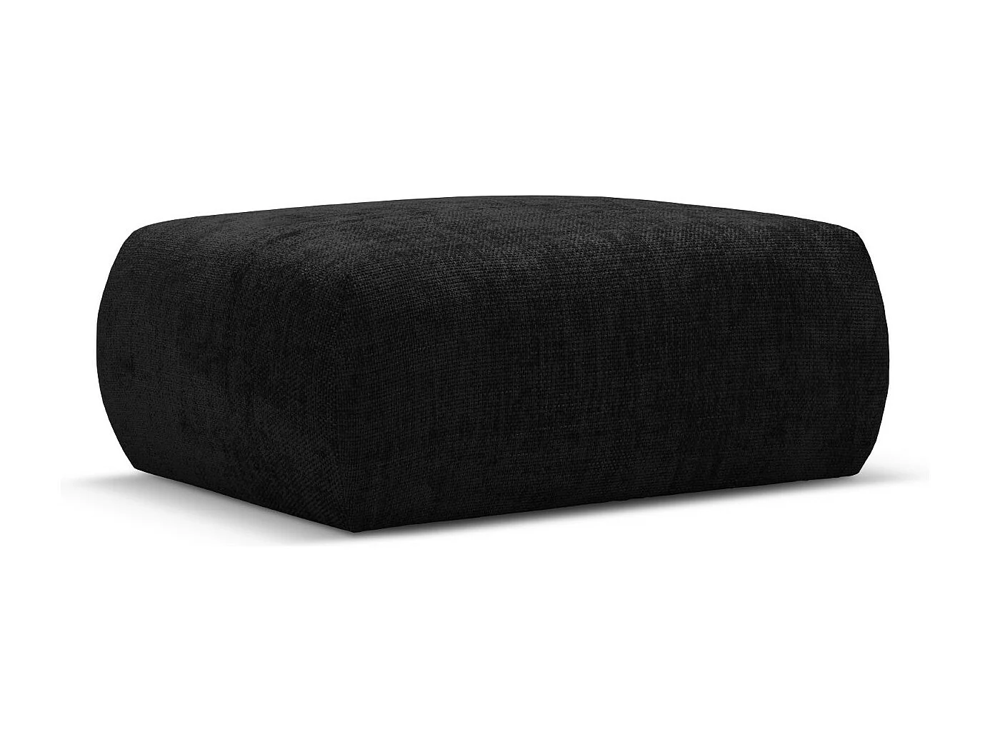 Cosmopolitan Design - Poef "Matera" Chenille, Zwart - 86x68x40cm