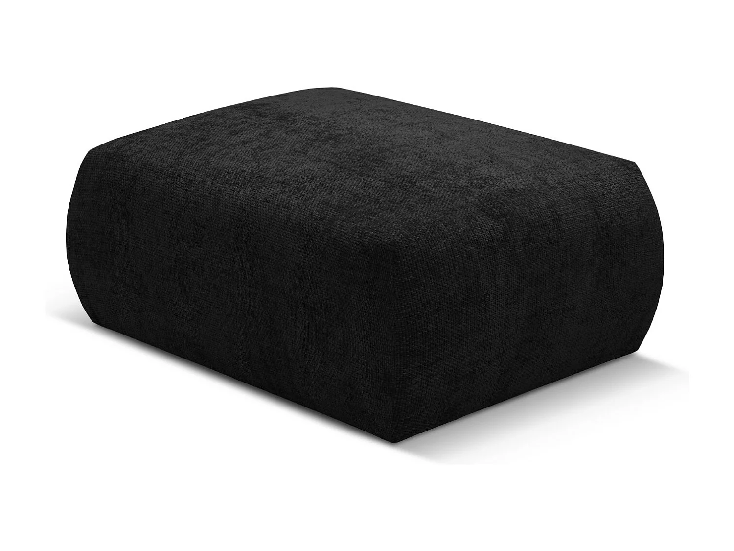 Cosmopolitan Design - Poef "Matera" Chenille, Zwart - 86x68x40cm