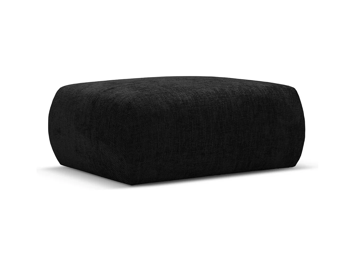 Cosmopolitan Design - Pouf "Matera" en chenille noir - 86x68x40cm