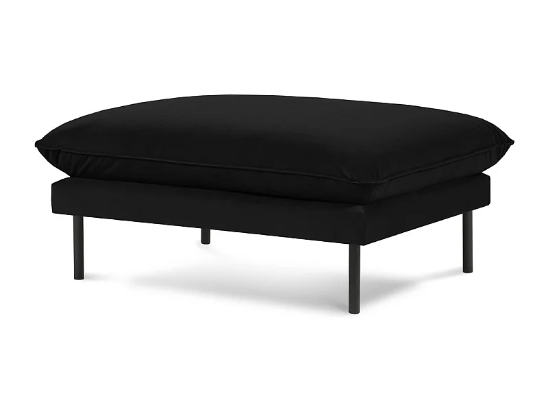 Cosmopolitan Design - Puf "Vienna" de terciopelo negro - 100x80x43cm