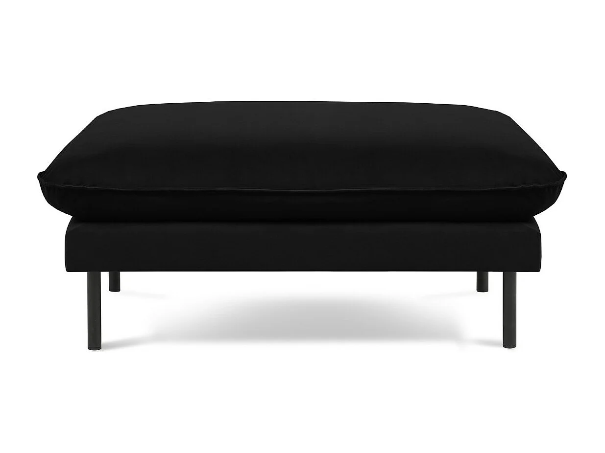 Cosmopolitan Design - Pouf "Vienna" aus Samt schwarz - 100x80x43cm