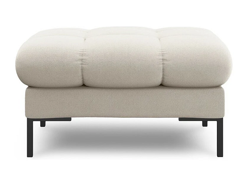 Cosmopolitan Design - Poef "Bali" Structurele stof, Beige - 60x60x41cm