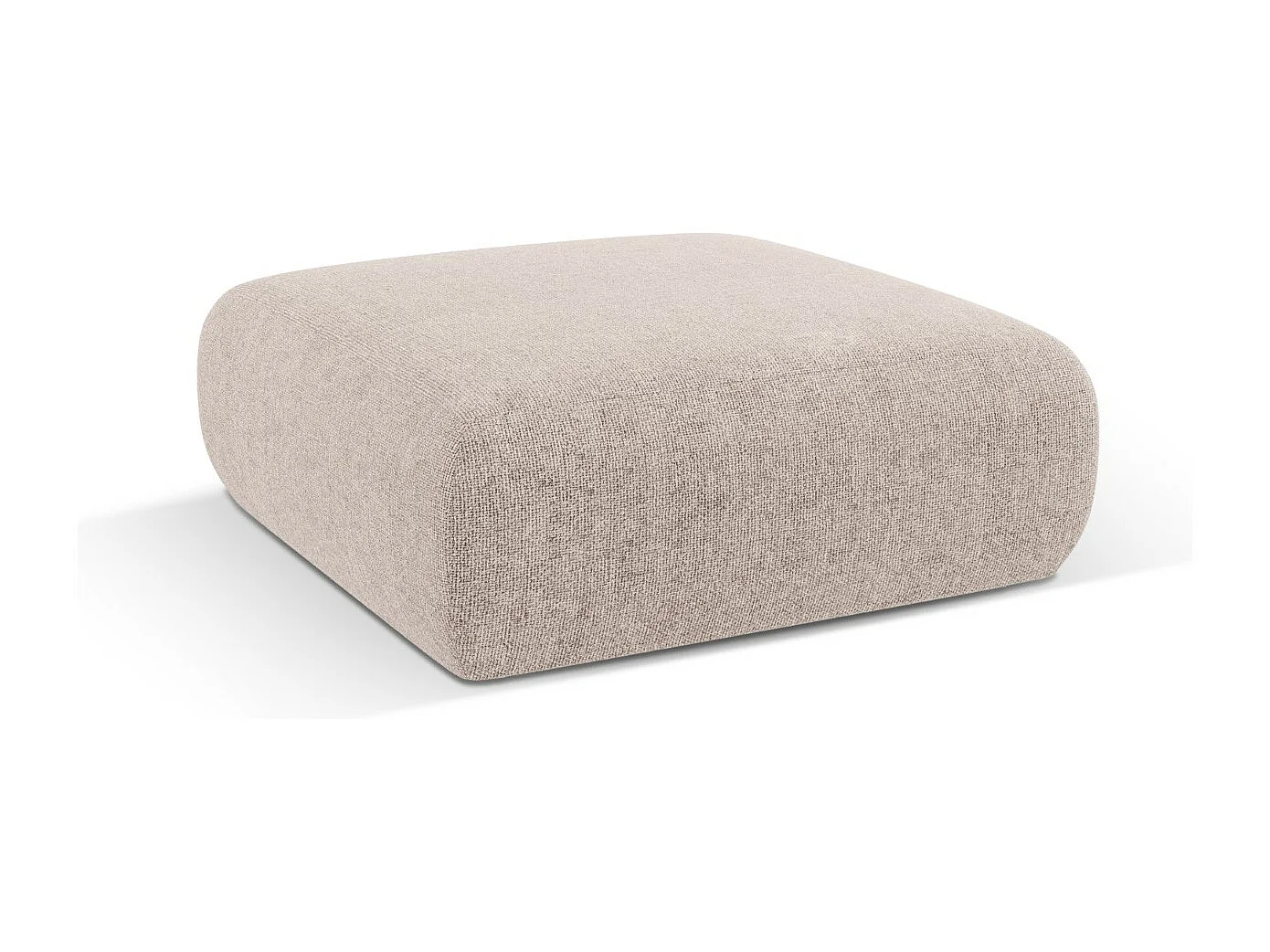 Cosmopolitan Design - Poef "Nolio" 2 zitplaatsen, Chenille, Beige - 100x100x36cm