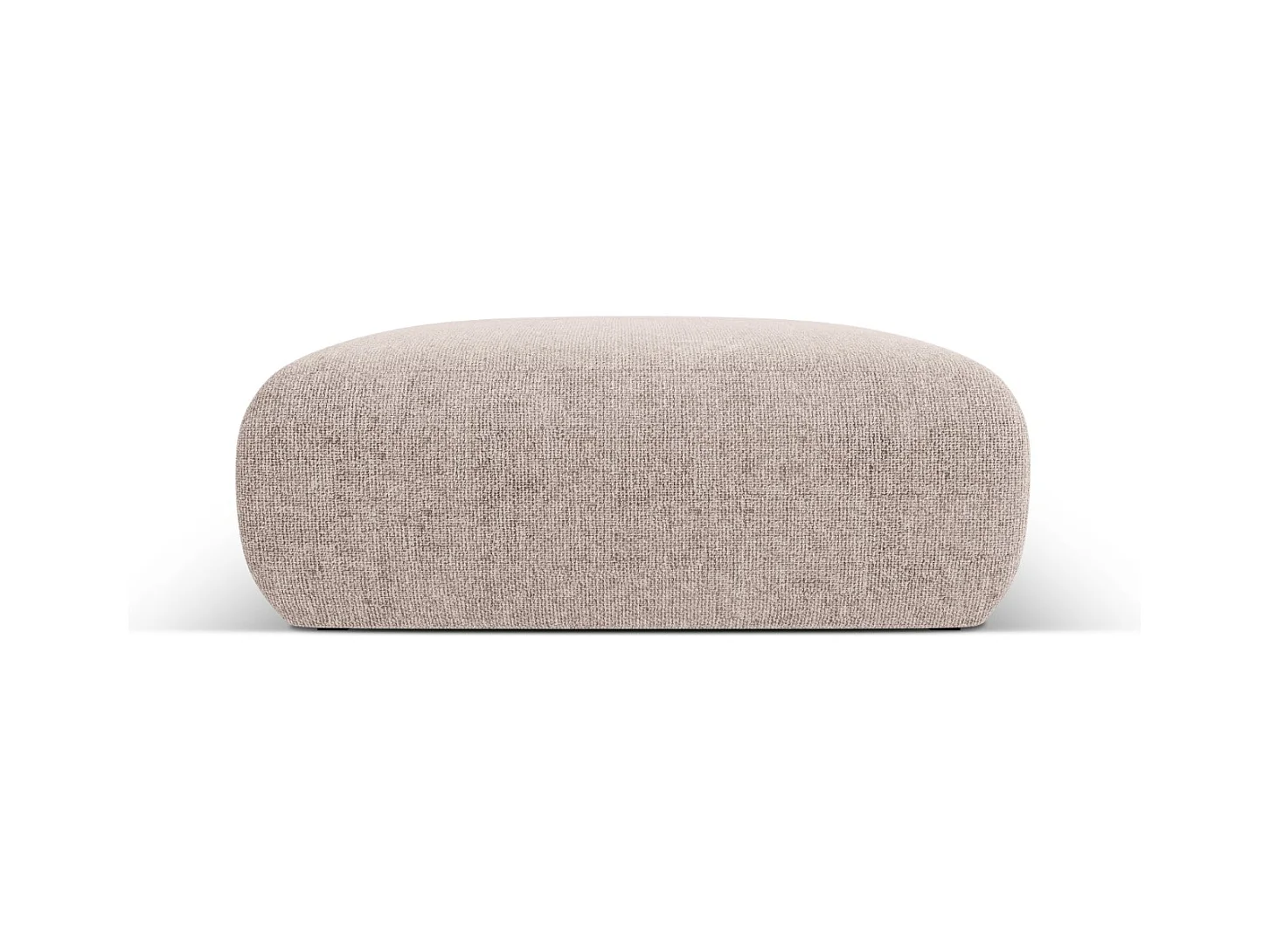 Cosmopolitan Design - Pouf "Nolio" 2 places en chenille beige - 100x100x36cm