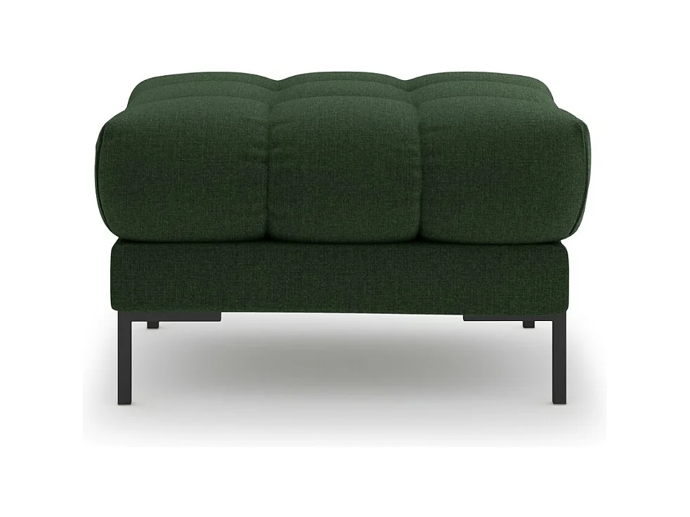 Cosmopolitan Design - Pouf "Bali" aus strukturiertem Stoff dunkelgrün - 60x60x41cm