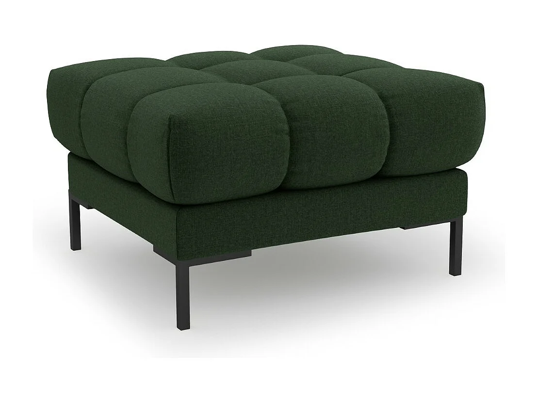 Cosmopolitan Design - Pufe "Bali" em tecido estrutural verde escuro - 60x60x41cm