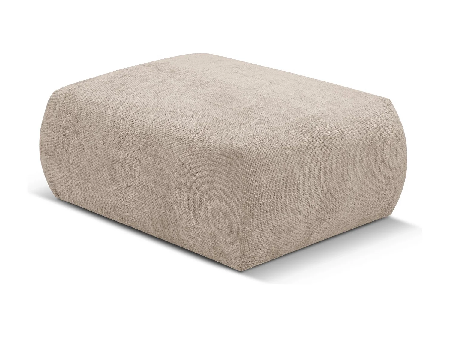 Cosmopolitan Design - Pouf "Matera" en chenille beige - 86x68x40cm