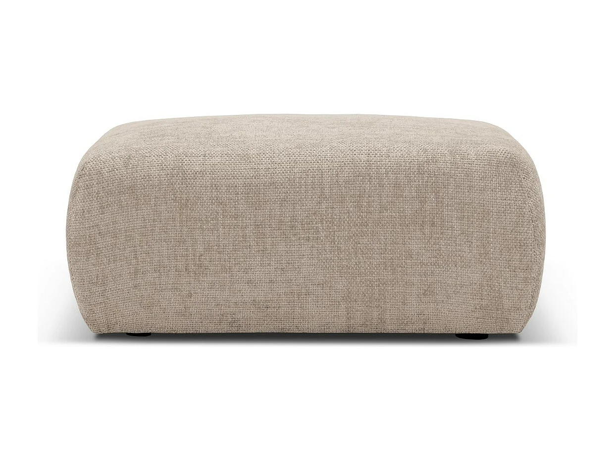 Cosmopolitan Design - Pufe "Matera" em tecido chenille bege - 86x68x40cm