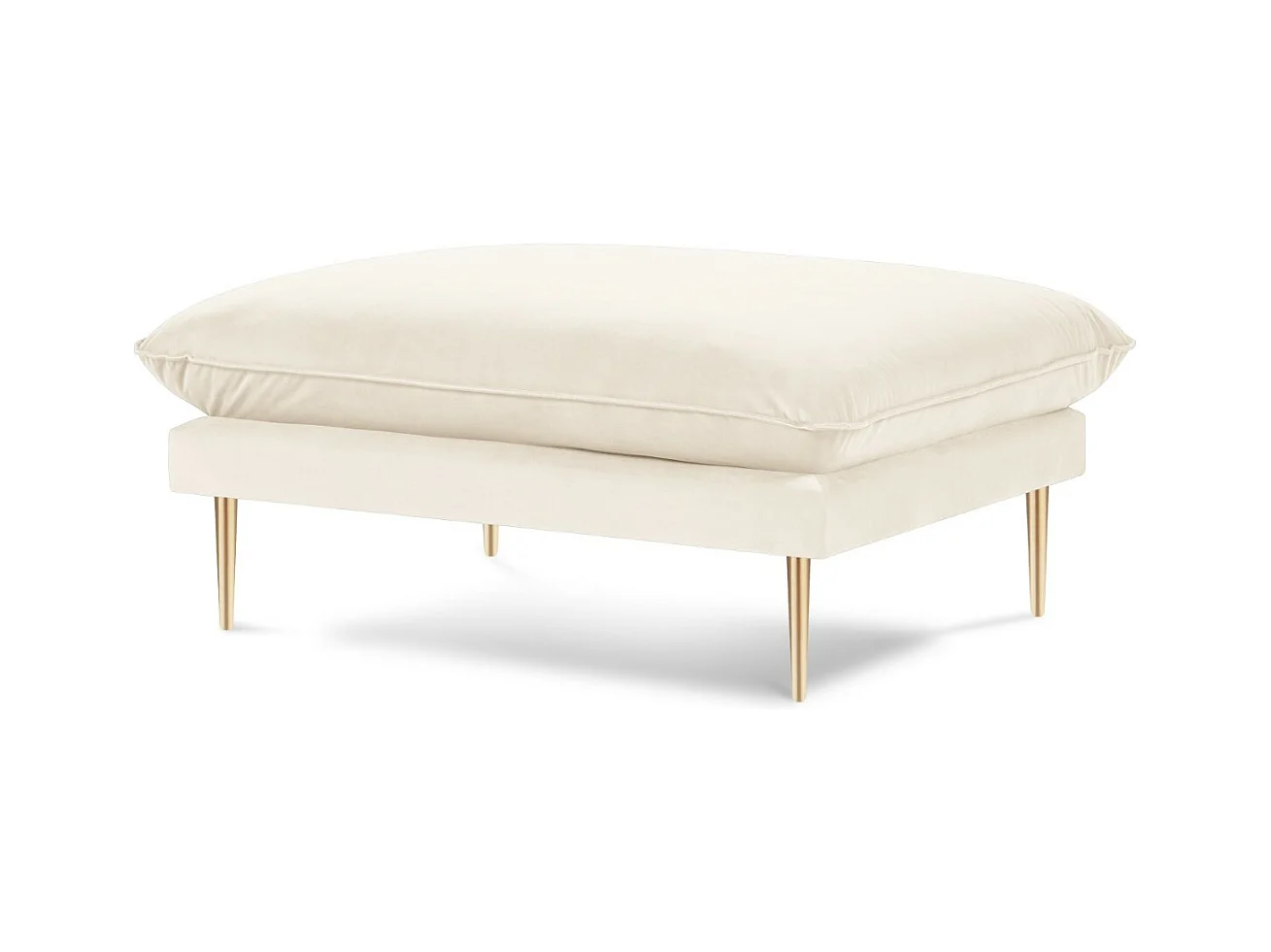 Cosmopolitan Design - Pouf "Vienna" en velours beige clair - 100x80x43cm