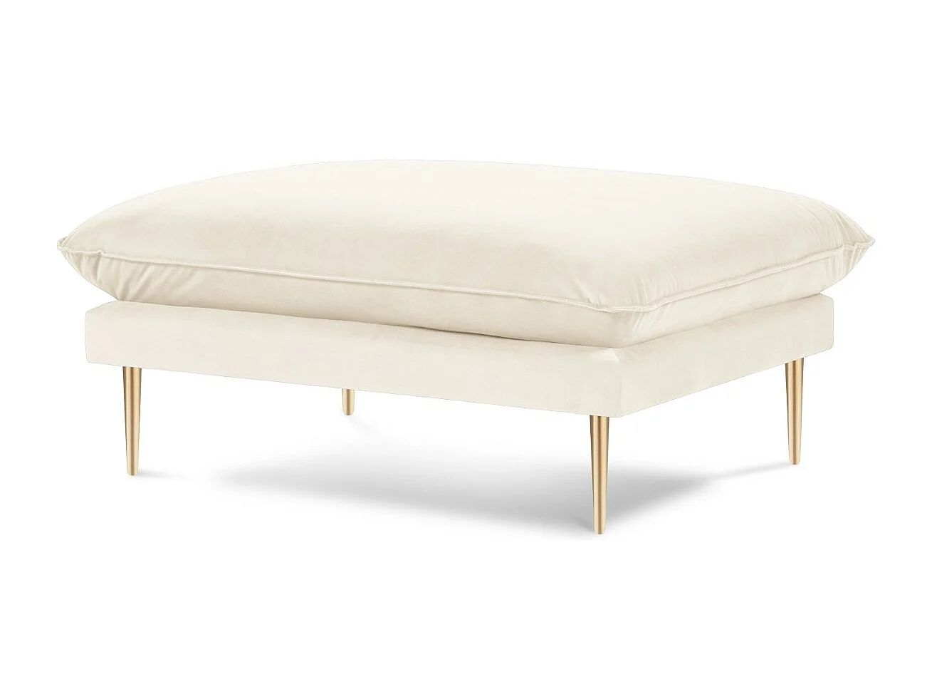 Cosmopolitan Design - Pufe "Vienna" em veludo bege claro - 100x80x43cm