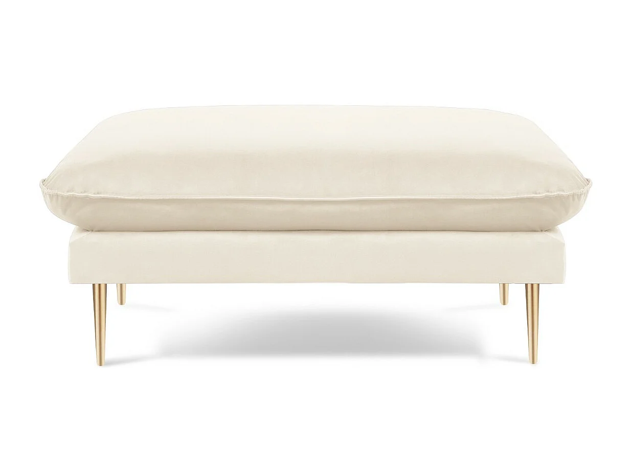 Cosmopolitan Design - Pufe "Vienna" em veludo bege claro - 100x80x43cm