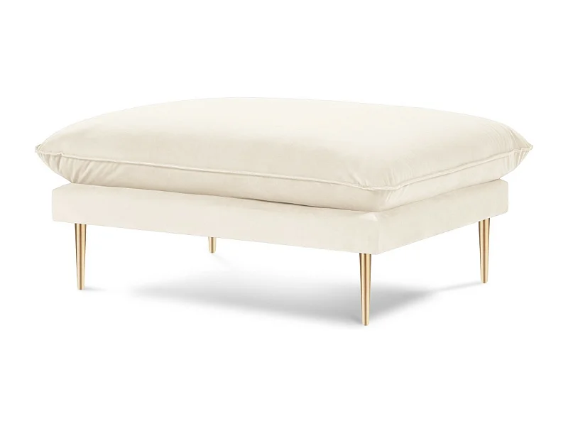 Cosmopolitan Design - Pouf "Vienna" en velours beige clair - 100x80x43cm