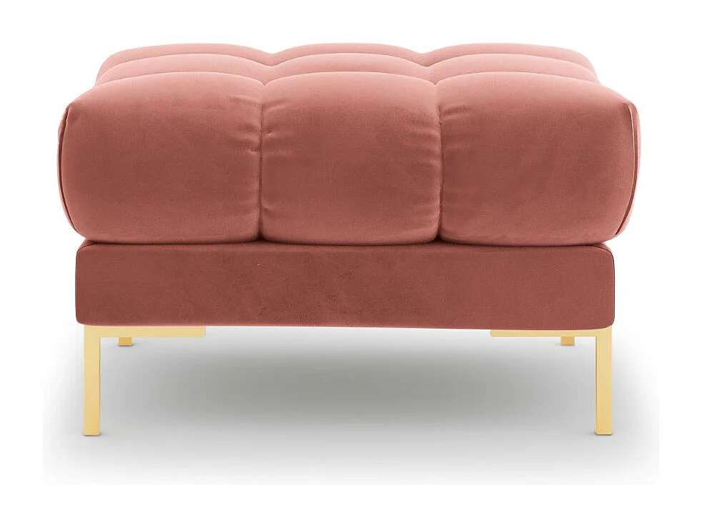 Cosmopolitan Design - Pouf "Bali" en velours rose - 60x60x41cm