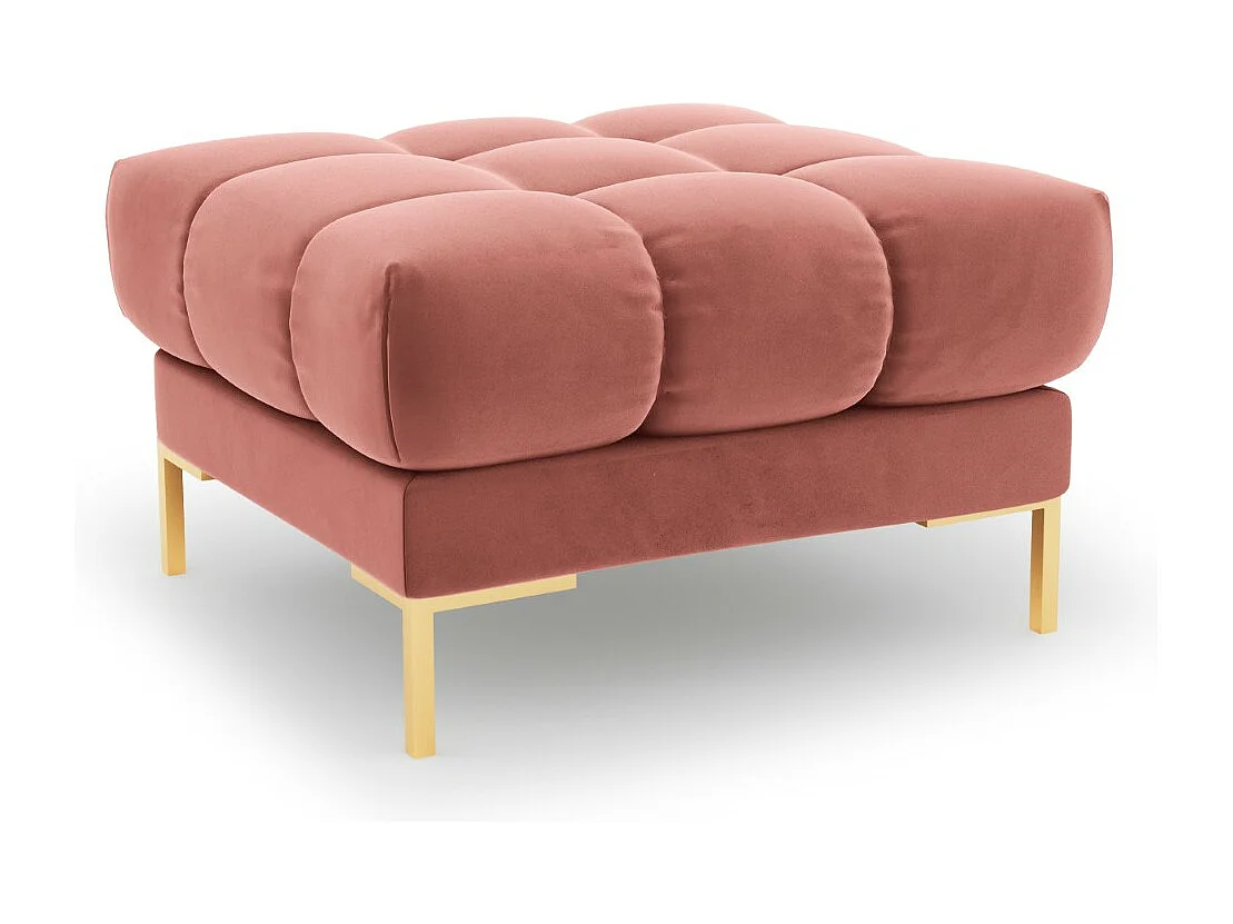 Cosmopolitan Design - Pufe "Bali" em veludo rosa - 60x60x41cm