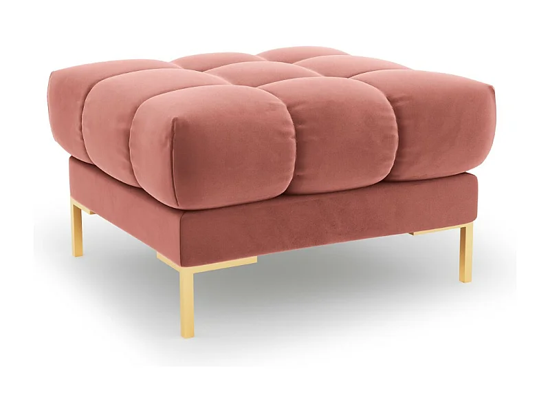 Cosmopolitan Design - Pufe "Bali" em veludo rosa - 60x60x41cm