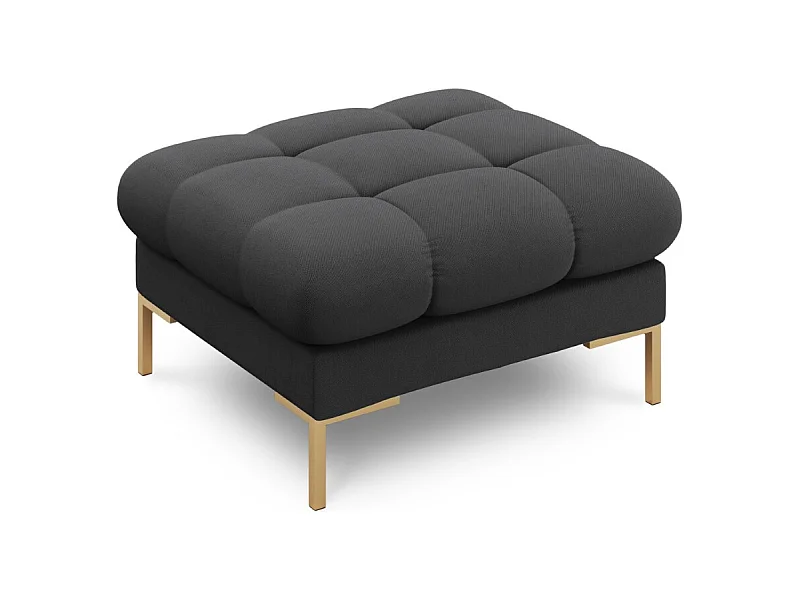 Cosmopolitan Design - Puf, "Bali" tkanina strukturalna, szary ciemny - 60x60x41cm