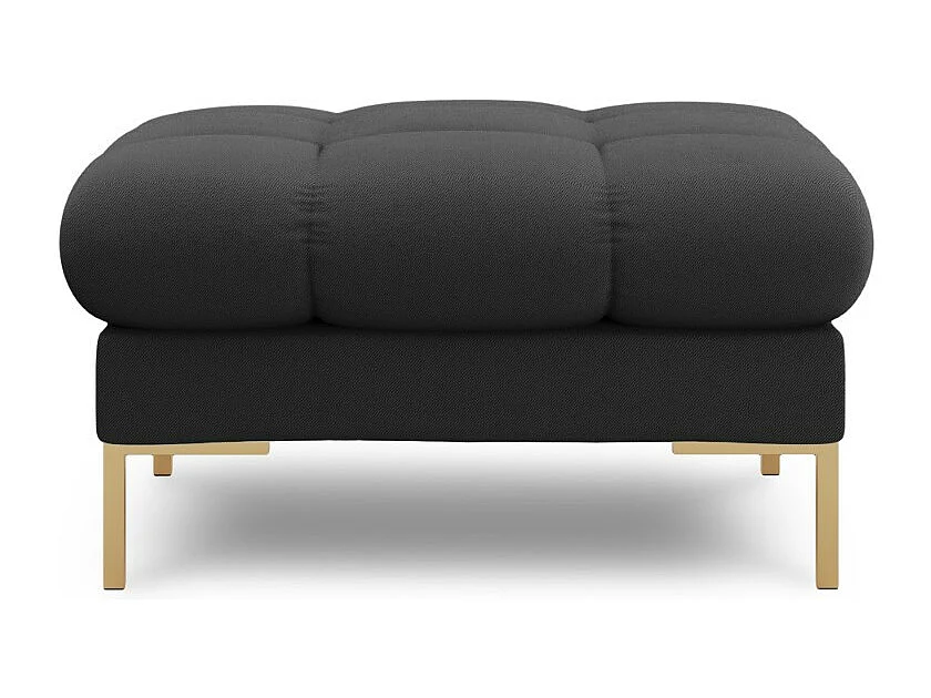 Cosmopolitan Design - Puf "Bali" de tejido estructural gris oscuro - 60x60x41cm