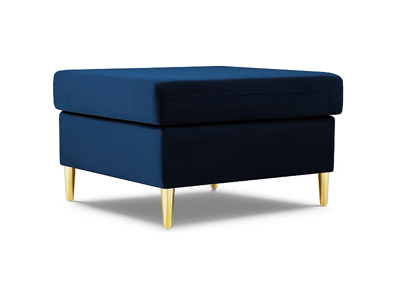 Cosmopolitan Design - Pouf "Kyoto" aus Samt königsblau - 70x70x45cm