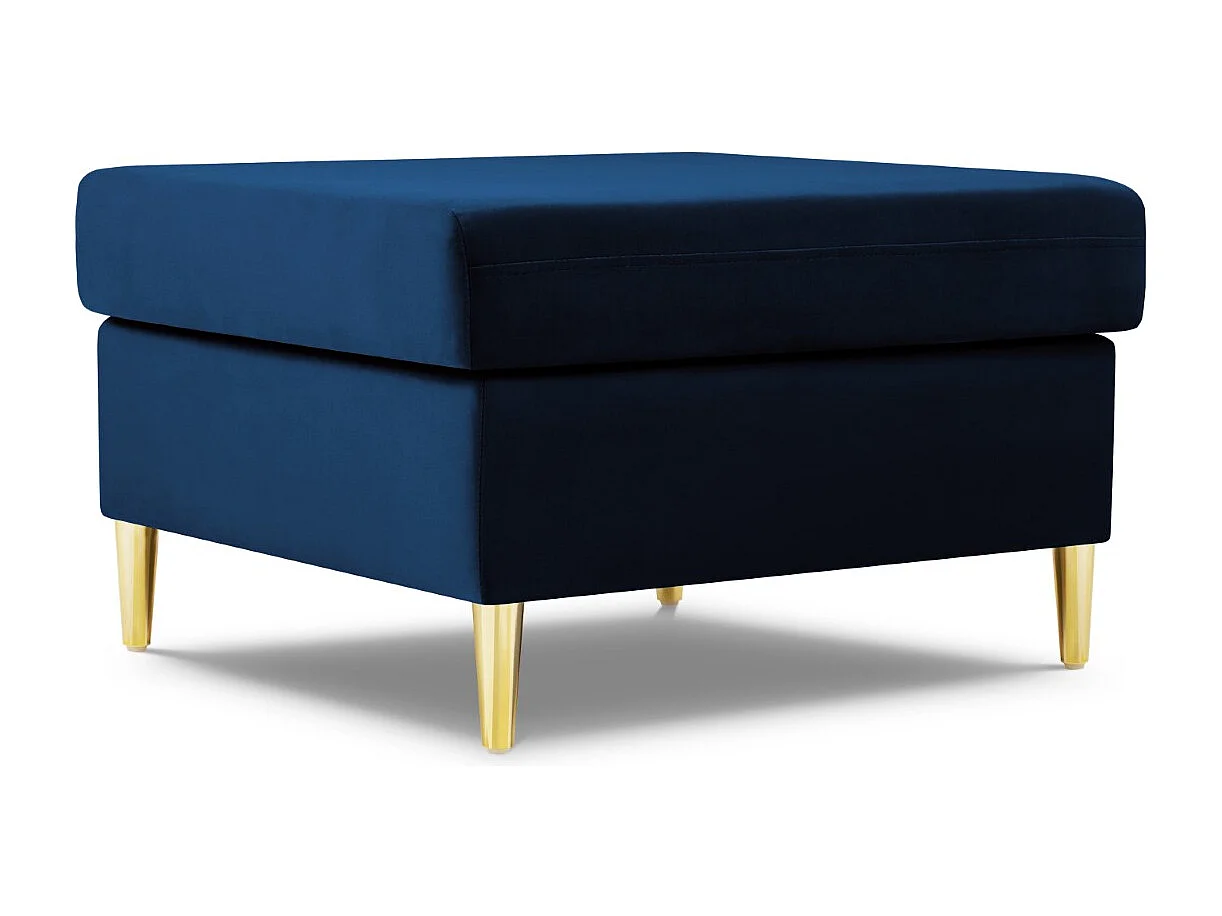 Cosmopolitan Design - Pouf "Kyoto" aus Samt königsblau - 70x70x45cm