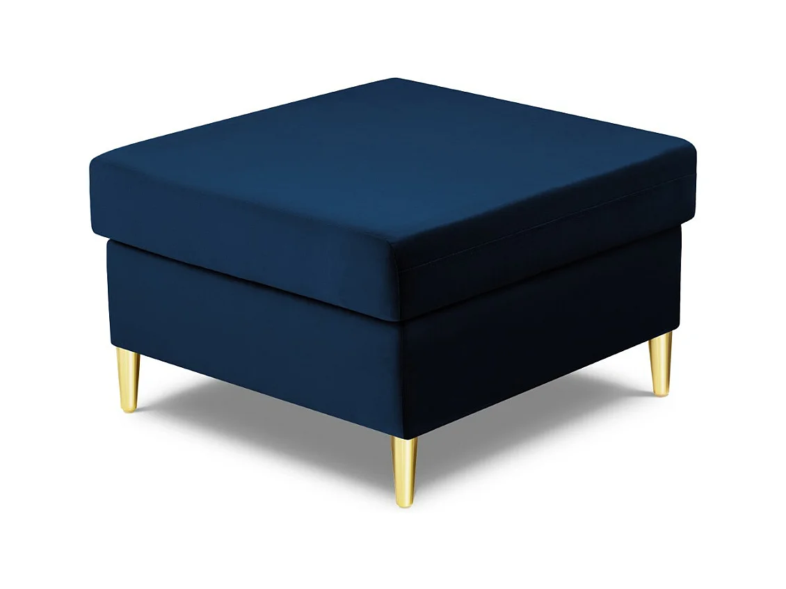 Cosmopolitan Design - Pouf "Kyoto" aus Samt königsblau - 70x70x45cm