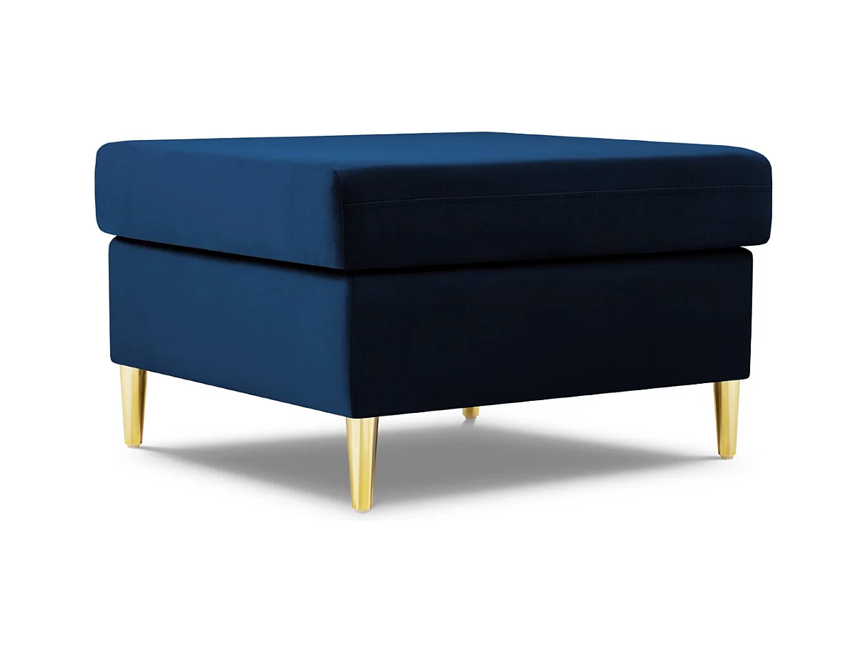 Cosmopolitan Design - Pouf "Kyoto" en velours bleu roi - 70x70x45cm