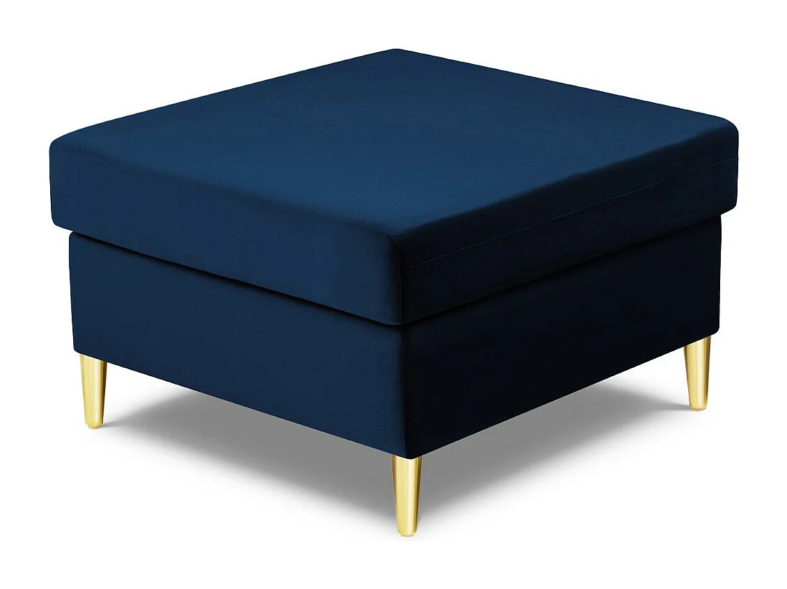 Cosmopolitan Design - Pufe "Kyoto" em veludo azul real - 70x70x45cm