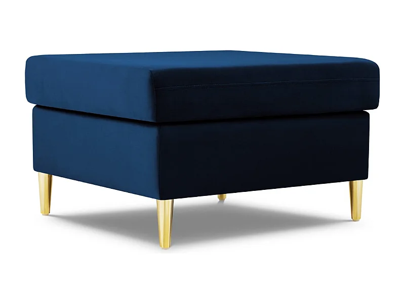 Cosmopolitan Design - Pouf "Kyoto" aus Samt königsblau - 70x70x45cm