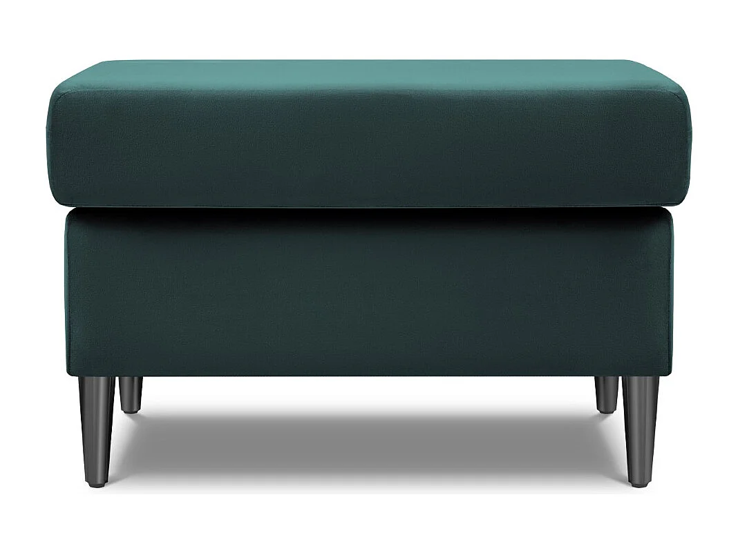 Cosmopolitan Design - Puf "Kyoto" de terciopelo petróleo - 70x70x45cm