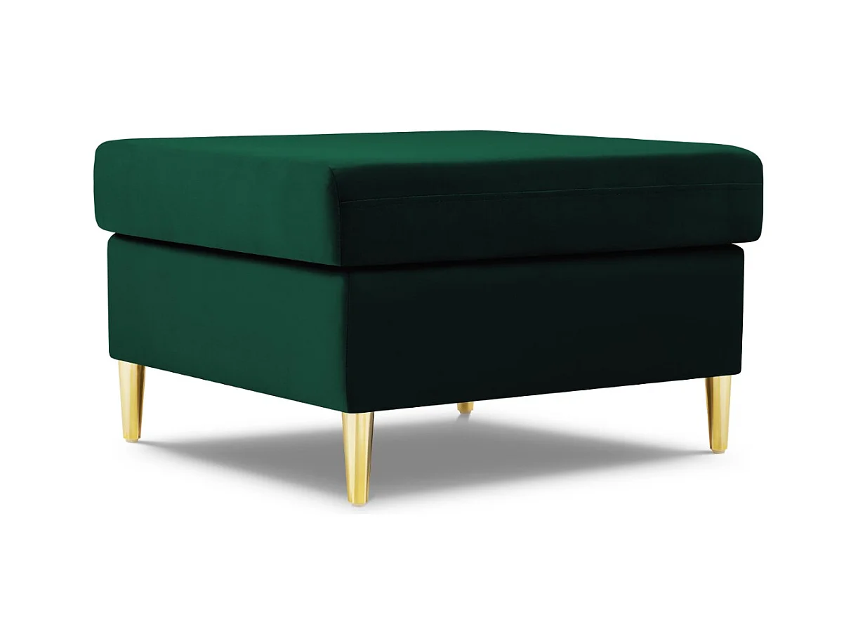Cosmopolitan Design - Pouf "Kyoto" en velours vert bouteille - 70x70x45cm