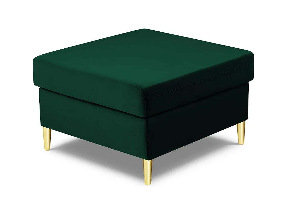 Cosmopolitan Design - Poef "Kyoto" Flueel, Flessengroen - 70x70x45cm