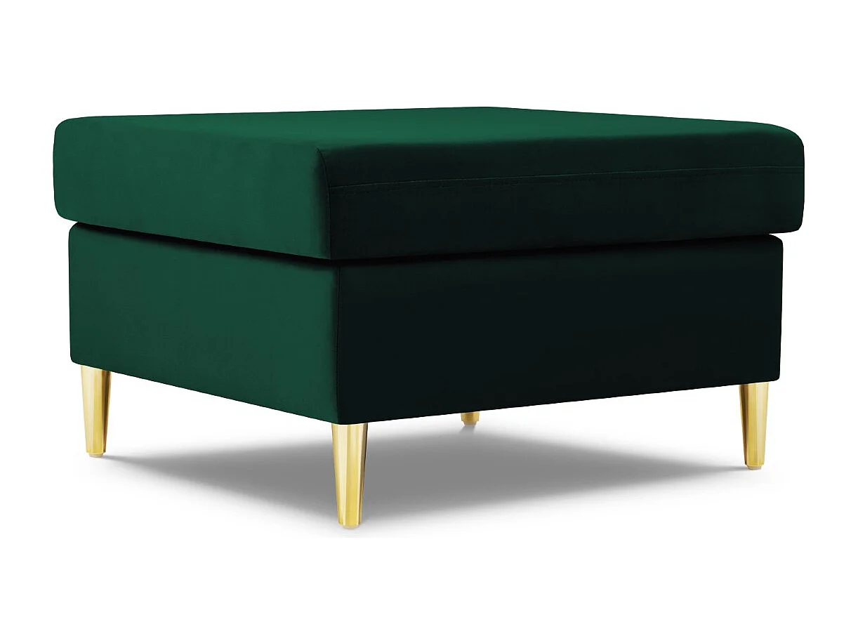 Cosmopolitan Design - Pufe "Kyoto" em veludo verde garrafa - 70x70x45cm