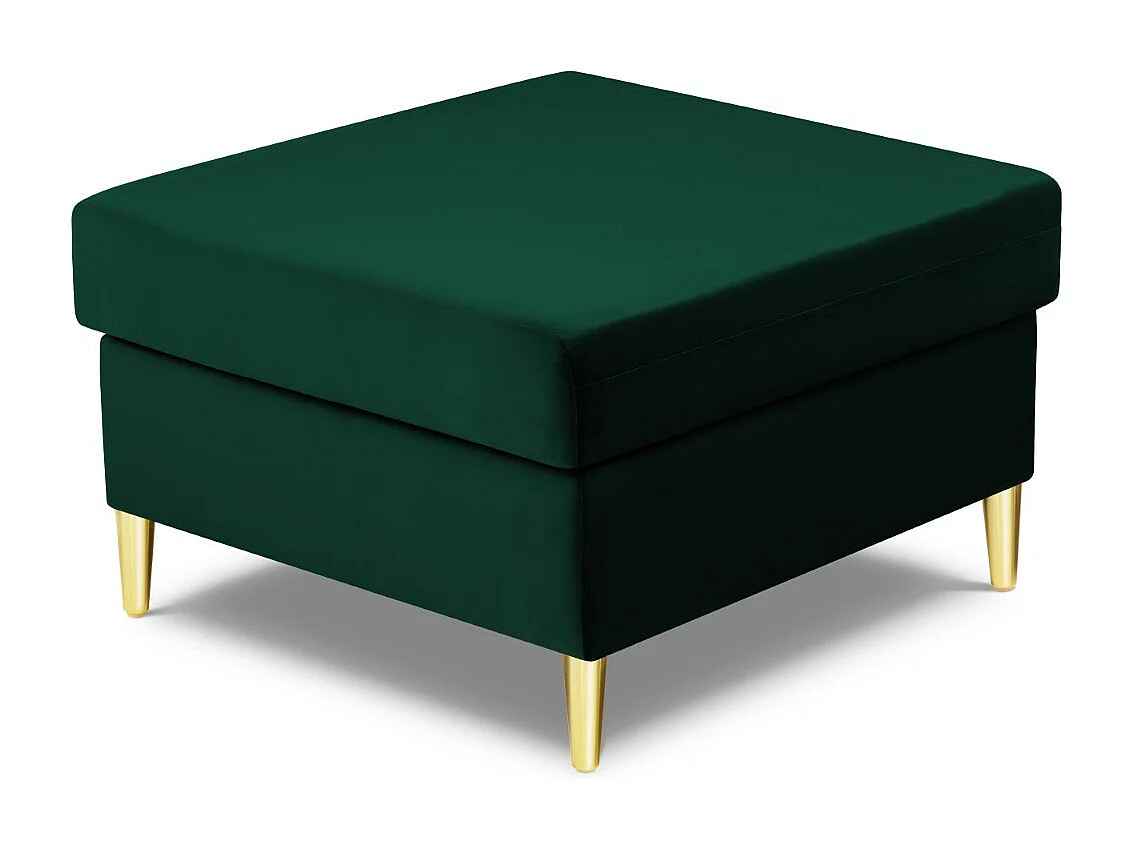 Cosmopolitan Design - Pufe "Kyoto" em veludo verde garrafa - 70x70x45cm