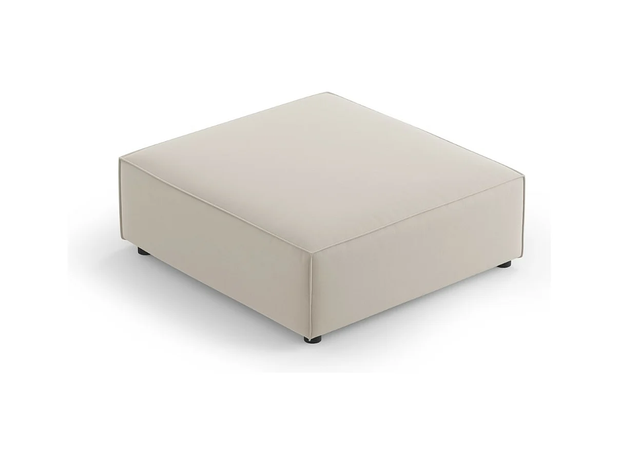 Cosmopolitan Design - Poef "Arendal" Flueel, Ecru - 102x80x40cm