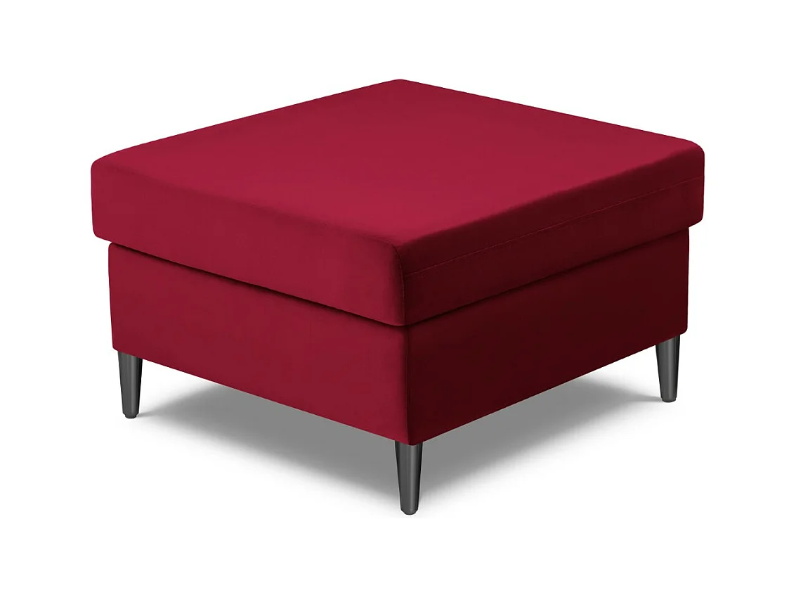 Cosmopolitan Design - Poef "Kyoto" Flueel, Rood - 70x70x45cm