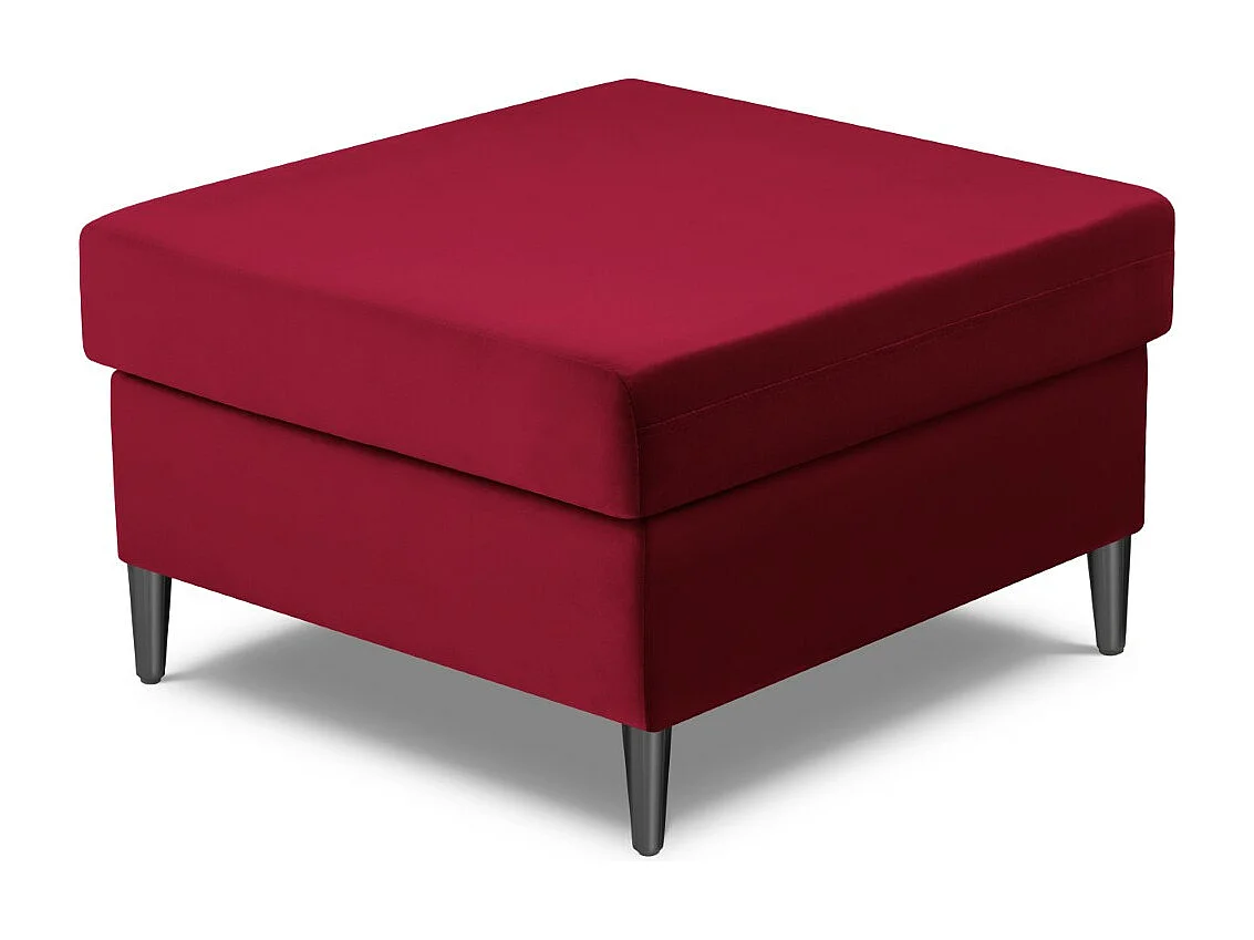 Cosmopolitan Design - Pufe "Kyoto" em veludo vermelho - 70x70x45cm