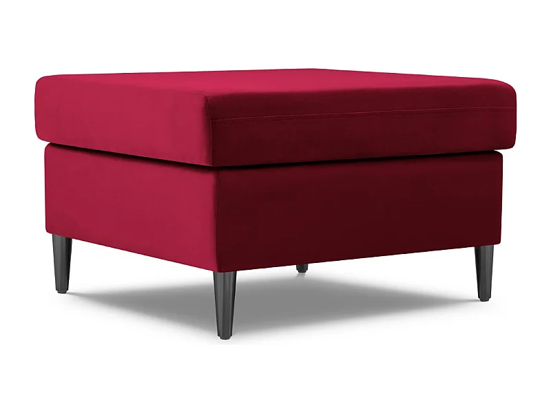 Cosmopolitan Design - Pufe "Kyoto" em veludo vermelho - 70x70x45cm