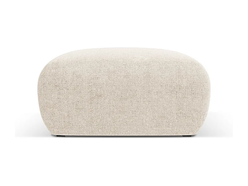 Cosmopolitan Design - Pouf "Nolio" aus Chenille-Stoff leichtes beige - 75x75x36cm