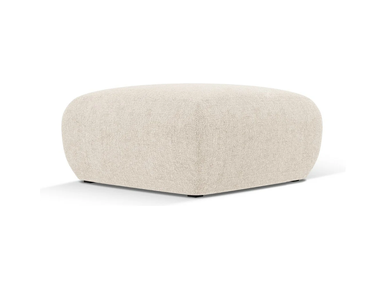 Cosmopolitan Design - Pouf "Nolio" en chenille beige clair - 75x75x36cm