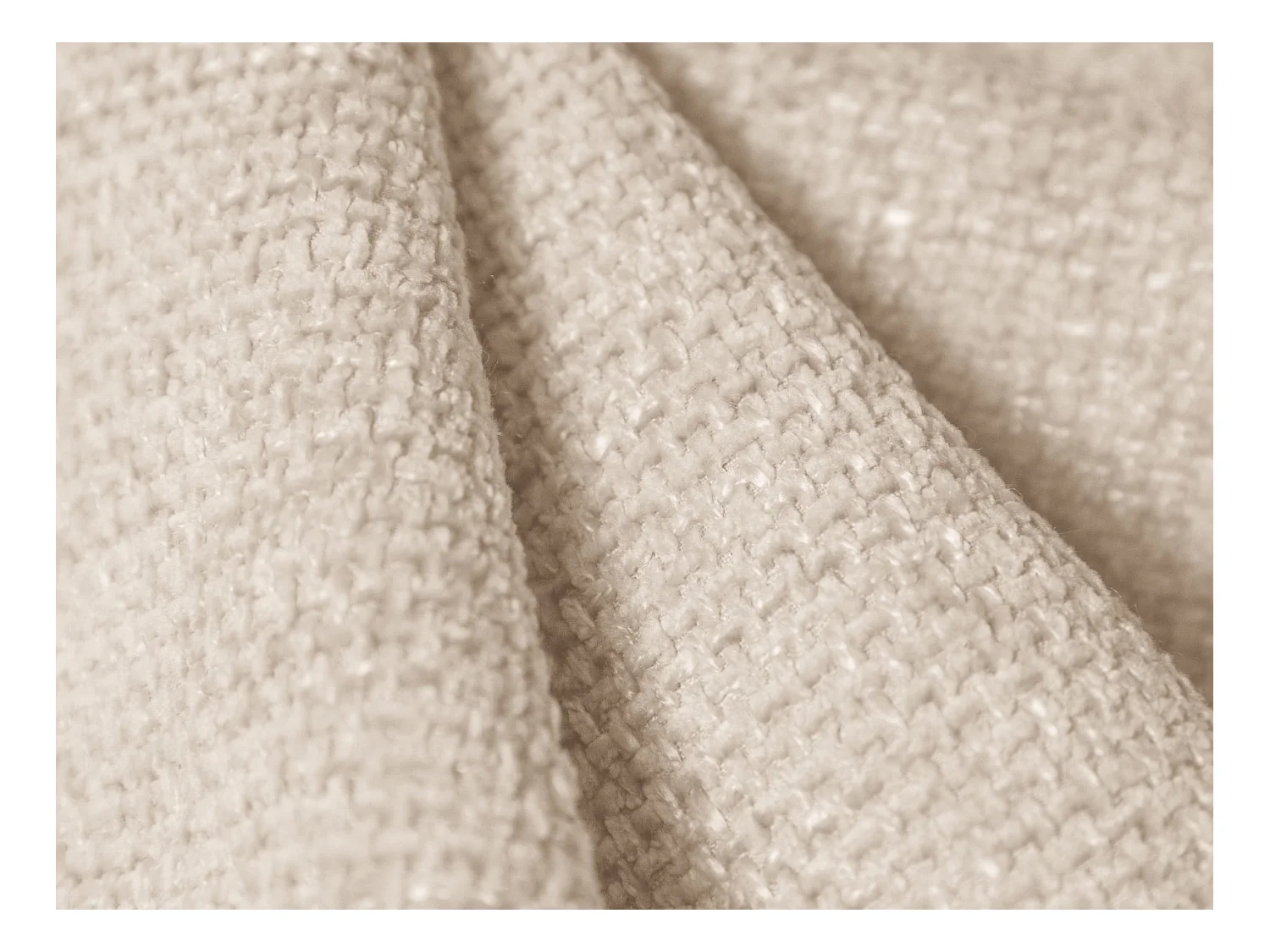 Cosmopolitan Design - Pouf "Nolio" en chenille beige clair - 75x75x36cm